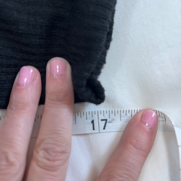 ZARA Semi Sheer V-neck Top, Ribbed, Black, Small - Picture 6 of 7